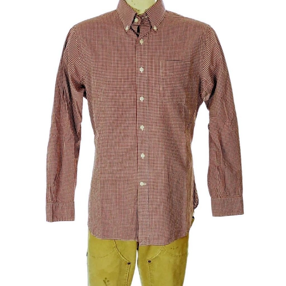 Polo Ralph Lauren Red Gingham Check Mens Cotton Button Down Shirt Sz L EUC
